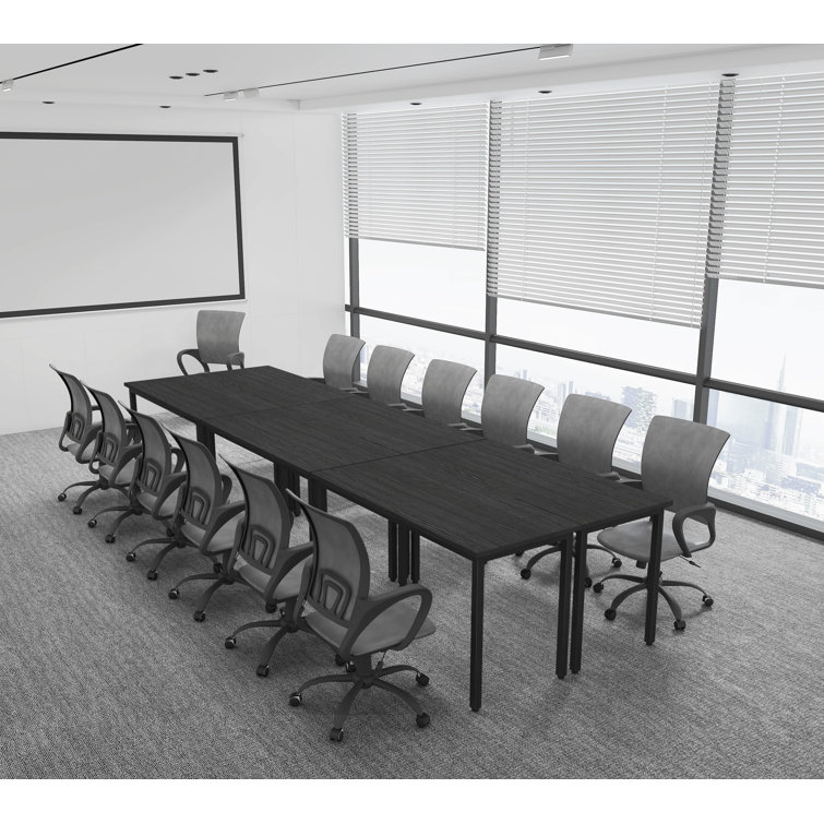 Sharlen 165.3''Wide 12FT Modular Rectangular Conference Table, Modern Seminar Table