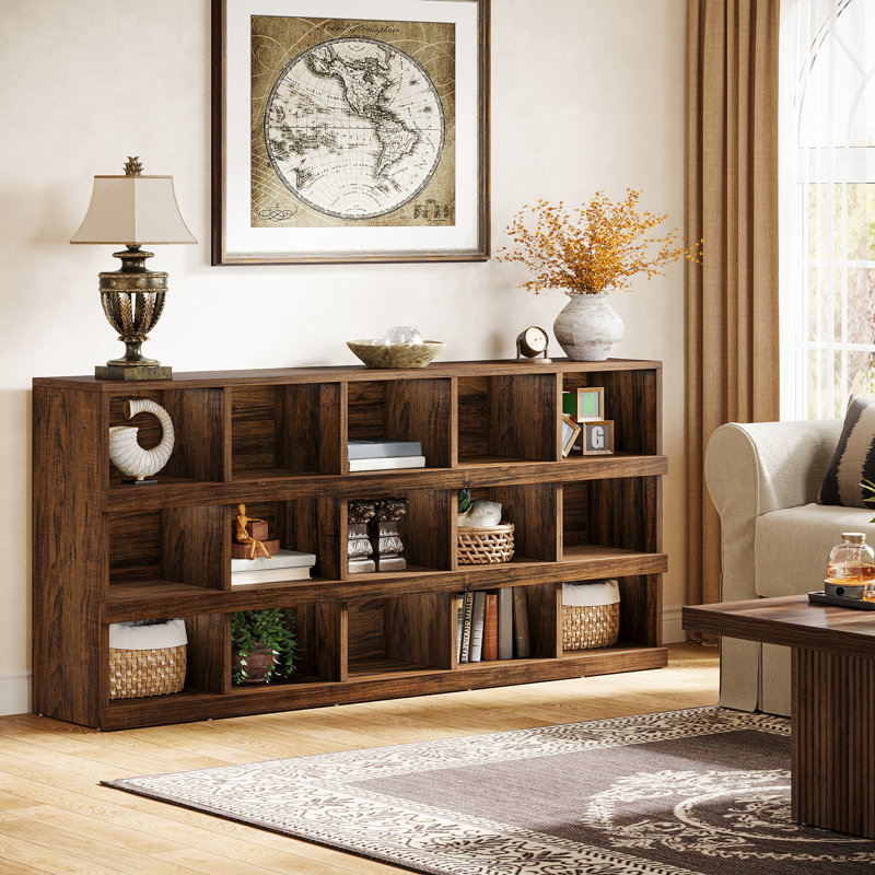 62.99" Long Console Table, Farmhouse Narrow Sofa Table Behind Couch