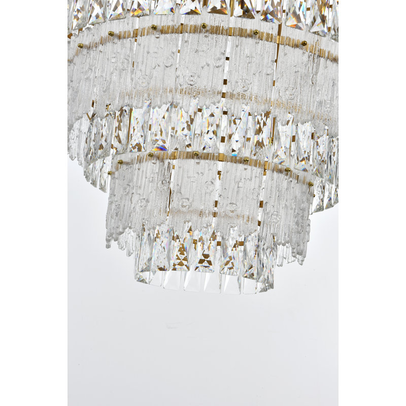  Lustre Aurora, 33, Or satiné et transparent, H 60 po x l 42 po x P 42 po