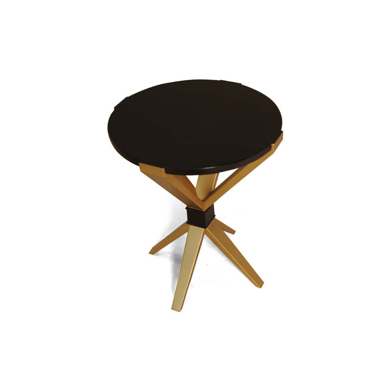 Amyrikal Cross Legs End Table, Dark Brown