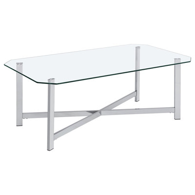 Linda Chrome Glass Top Coffee Table
