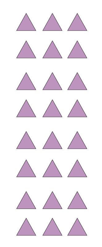 Décalcomanie murale triangle design, H 117 po x l 37 po x P 0,01 po, Lilas