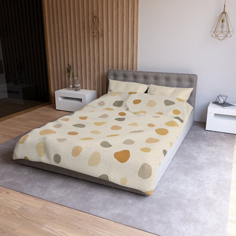 Microfiber Duvet Cover Boho Style, Design 40, Cream, Twin XL Duvet Cover