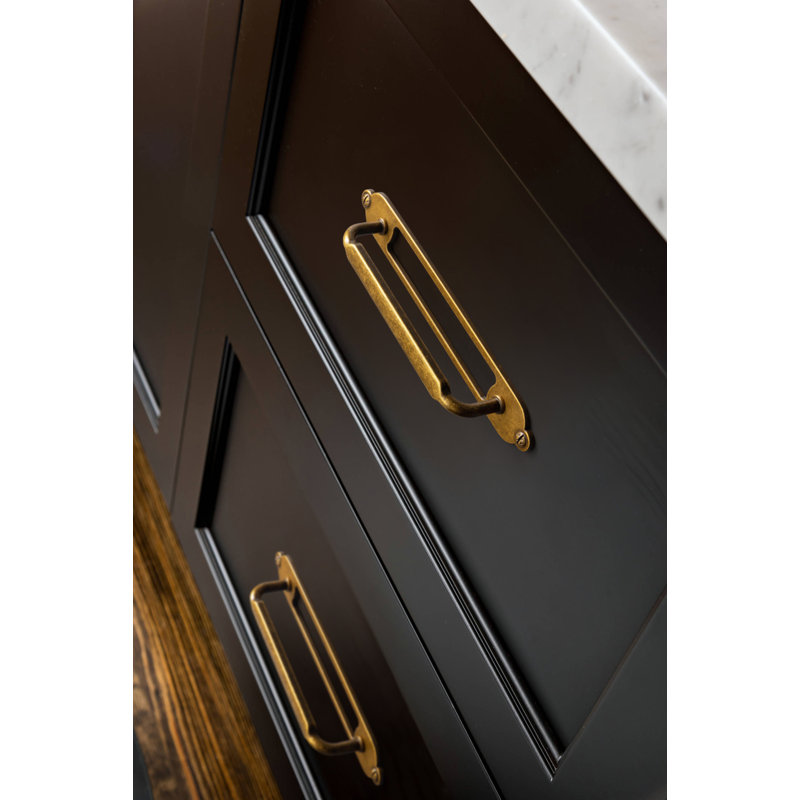 Classical Bar Pull With Hollowed-Out Backplate(G025) Multipack, 5", Antique Brass