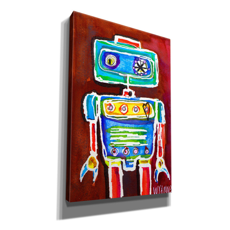 «Robot Boy» par Wyanne, art mural sur toile, H 18 po x l 12 po x P 0,75 po