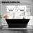 Freestanding Bathtub – 67 Inch Acrylic Soaking Bathtub, Black & White Free Standing Tub with Integrated Overflow & Pre-Installed Drain, Modern Freestanding Tub, CUPC Certified, for Home Spa
