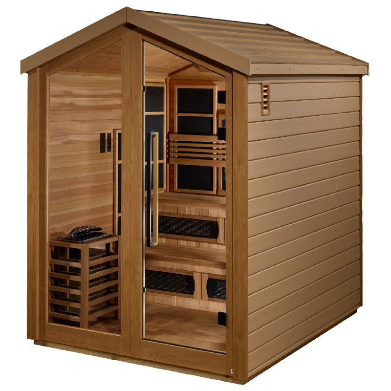 Dynamic Infrared "kaskinen" 6 Person Barn Hybrid (puretech Full Spectrum Ir Or Traditional Stove) Outdoor Sauna