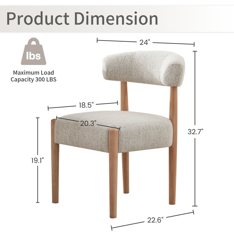 19.1'' H Upholstered Side Dining Chair (Set Of 6), Beige