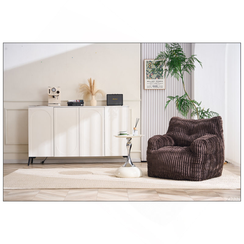 Fauteuil à billes 010-Soft Velvetoy, Tissu brun