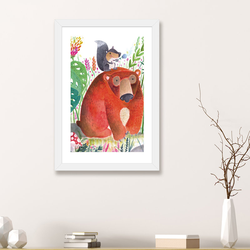 Décoration murale pour enfant Forest Pals II, H 24 po x l 16 po x P 1 po, Papier encadré blanc