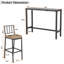 Ensemble de salle à manger en métal massif pour 2 personnes avec balcon et salon-1752726001-1752726002