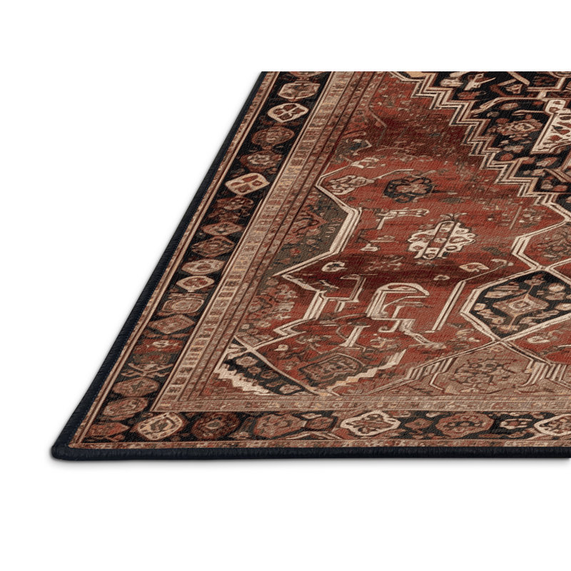 Tapis brun lavable à la machine, Carré 7 pi
