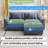 Arale 86'' Wide Comfy Cloud Couch Sectional Loveseat Sofa with Ottoman-1529857286