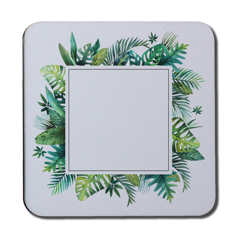 Square 6 Piece Coaster Set, Green