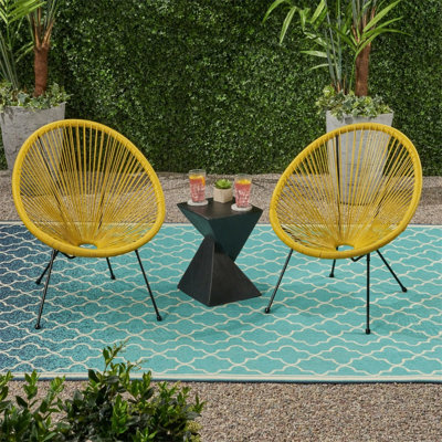 Chaise ANson, ensemble de 2 - Jaune