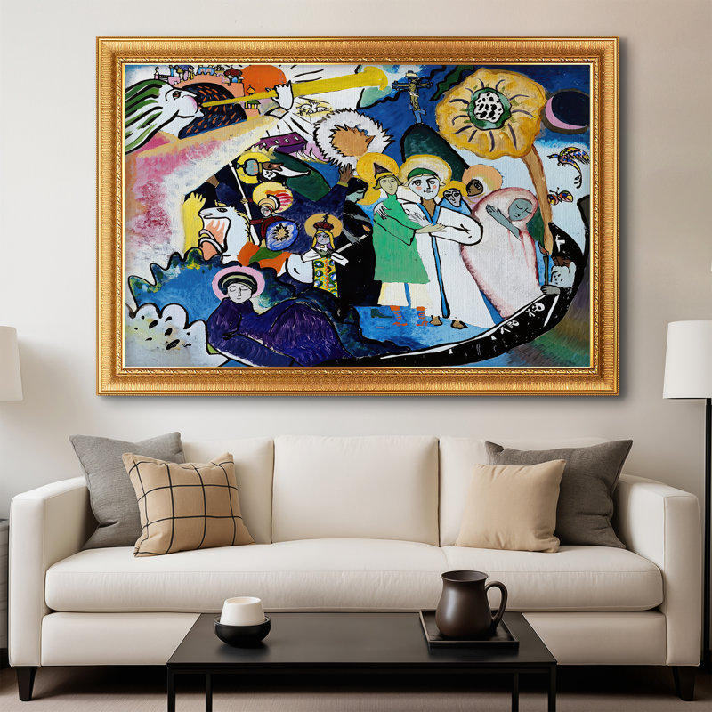 «All Saints Day I» - Wassily Kandinsky - Toile encadrée sur mesure, 28 po x 40 po, Framed Canvas, Ornate Venetian Gold