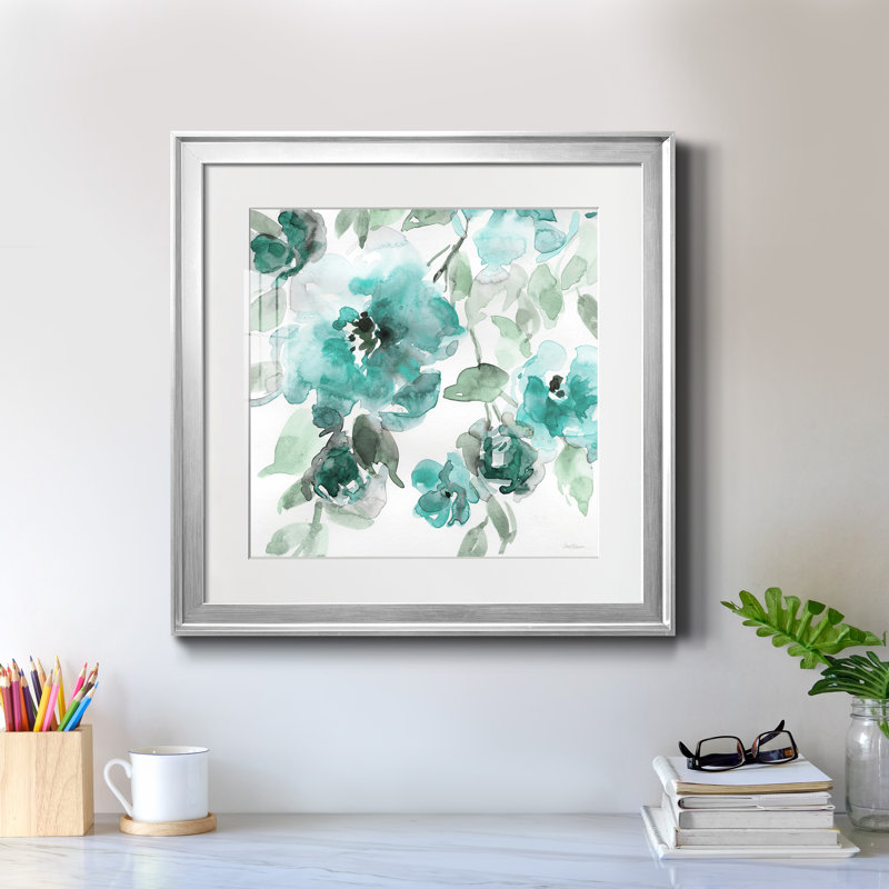 Belle's Blue I - Cadre photo, reproduction d'art sur papier, H 17,5 po x l 17,5 po x P 1,5 po, Encadrement argenté