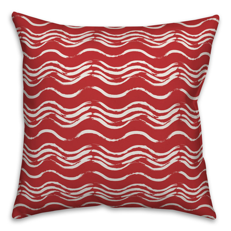 Throw Pillow, 18" x 18", Red/White