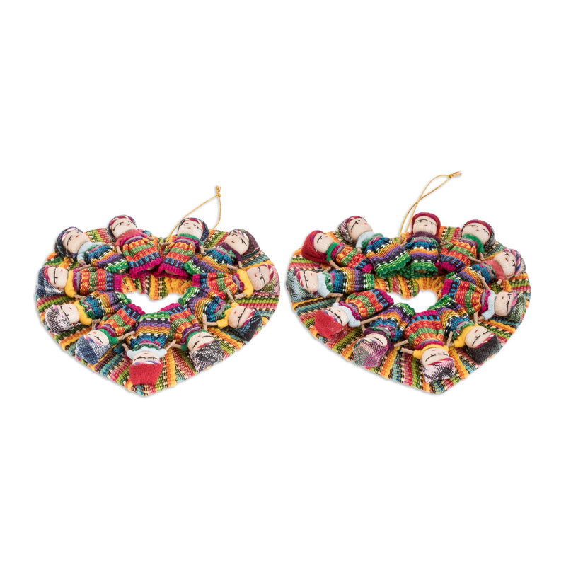 5.5'' Handmade Plaid Fabric People Holiday Shaped Ornament
