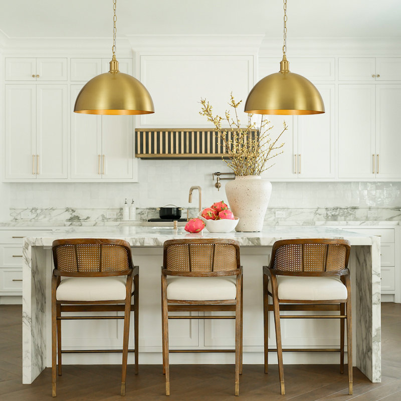 1 - Light Dome Single Pendant, 12.2" H x 15.7" W x 15.7" D