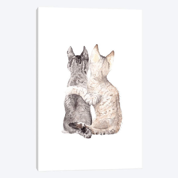 « best friends »-impression sur toile tendue, H 12 po x l 8 po x P 0,75 po, Toile tendue, Pas de tapis