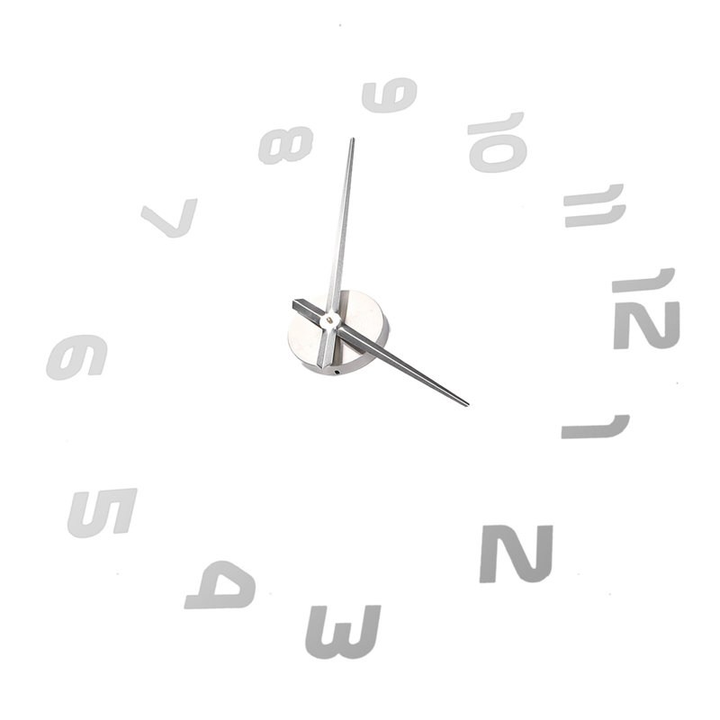 Horloge murale miroir acrylique silencieuse, sans cadre, à assembler soi-même et à coller soi-même, pour bureau ou maison