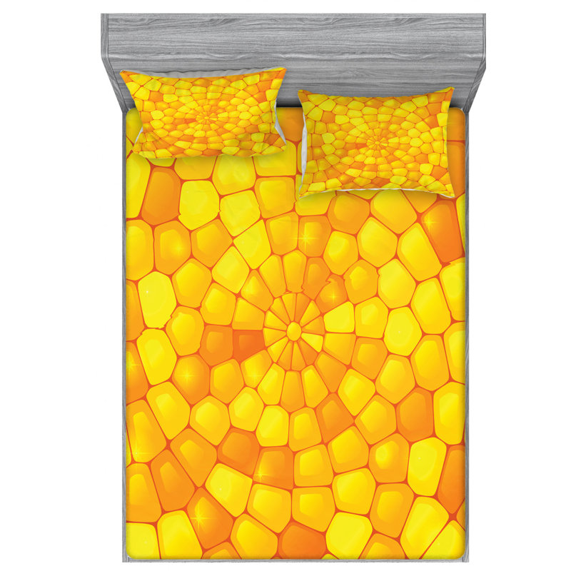 Microfiber Geometric Sheet Set, Full Sheet Set with Fitted Sheet
