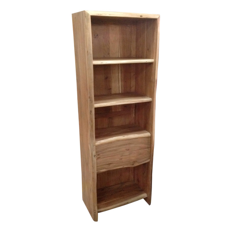 Platon 190cm H x 66cm W Solid Wood Standard Bookcase