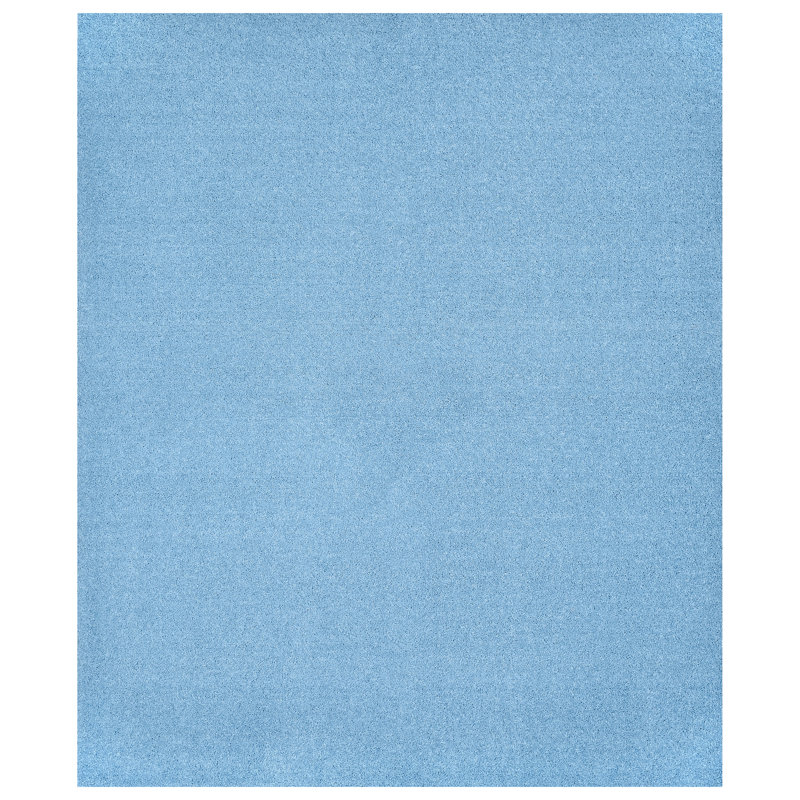 Monarrez Nylon Bath Rug with Non-Slip Backing, Single- 72" L x 60" W, Basin Blue