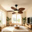 Ventilateur de plafond 52 pouces à feuilles de palmier tropical avec lumières à intensité variable et télécommande