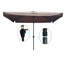 Parasol de marché extérieur 10 pi x 6,5 pi, auvent, poteau en acier rouille, inclinaison à bouton-poussoir pour abat-jour de patio rectangulaire de protection 40+, inclinaison, assemblage rapide, robuste
