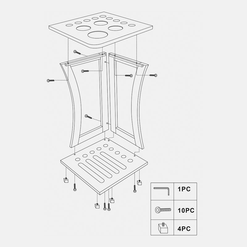 Action FRD9 9-Cue Floor Rack - Wine, Wine