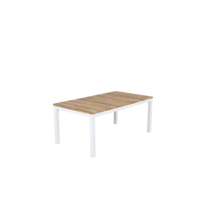 Salvador Rectangular Solid Wood Metal Outdoor Dining Table - 110 cm W 60 cm D