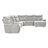 Achernar 132" Modern & Contemporary Textured Fabric 6-Piece Modular Power Reclining Sectional with Right Chaise with Power Adjustable Headrest, USB Charging Port & 2 Power Recliners-966992162-966992191