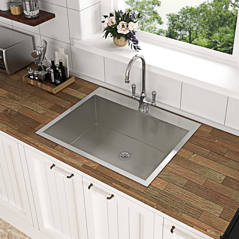 Drop In  Single Bowl Topmount Kitchen Sink Basin