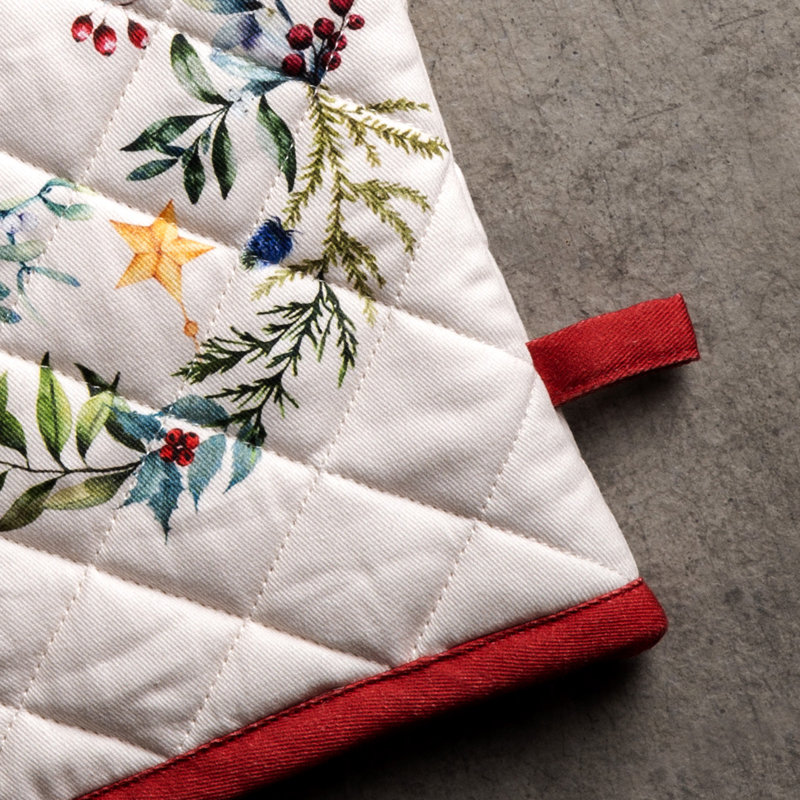Maison D' Hermine Floral Cotton Potholder & Oven Mitt Set