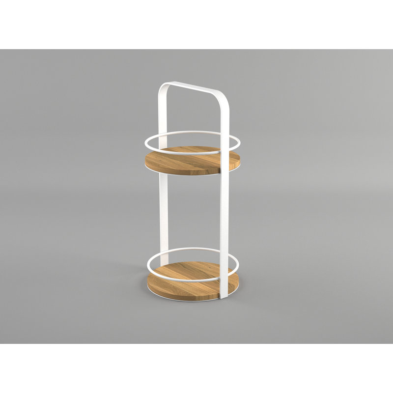 Schenck Floor Shelf End Table, White