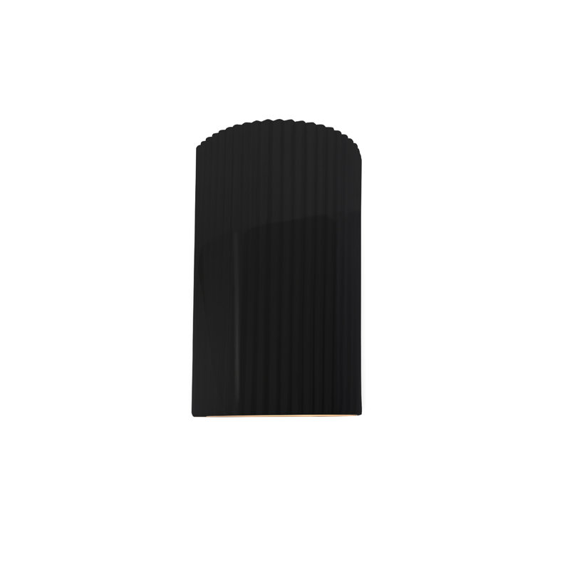 Applique murale en céramique Beda, Noir brillant / blanc mat, H 9,5 po x l 5,75 po x P 4 po