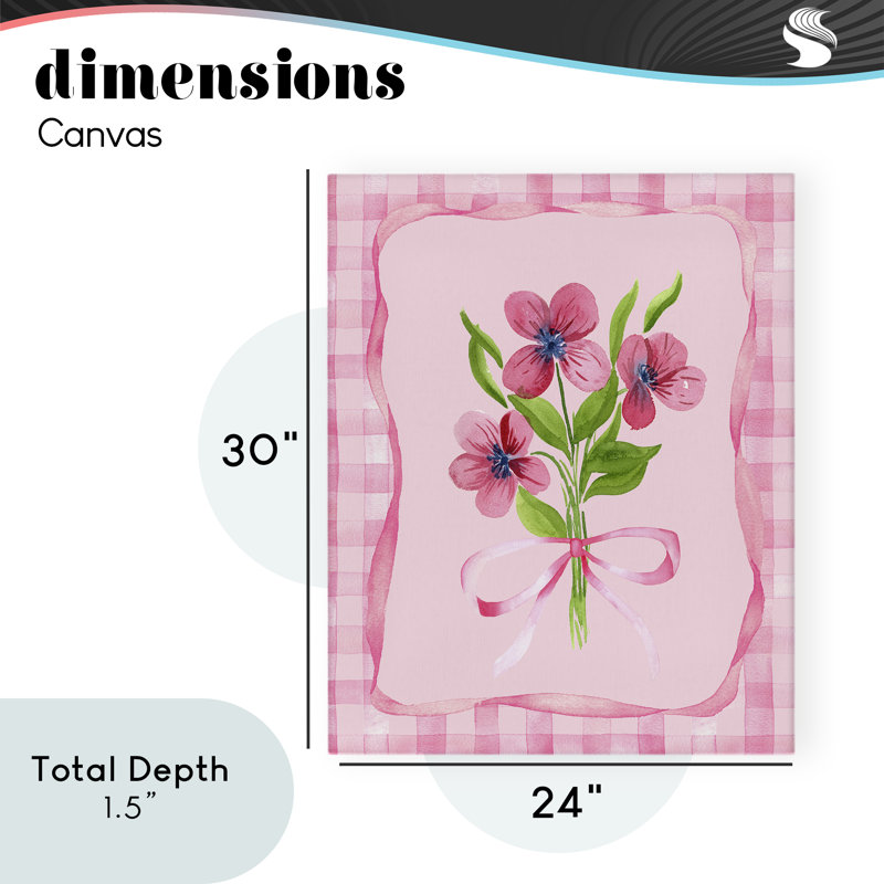 Pink Bordered Flower Bundle Canvas, design by Nina Jacobs