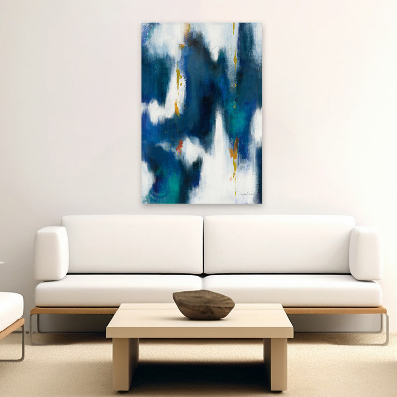 Art abstrait abstrait et bleu II, H 60 po x l 40 po