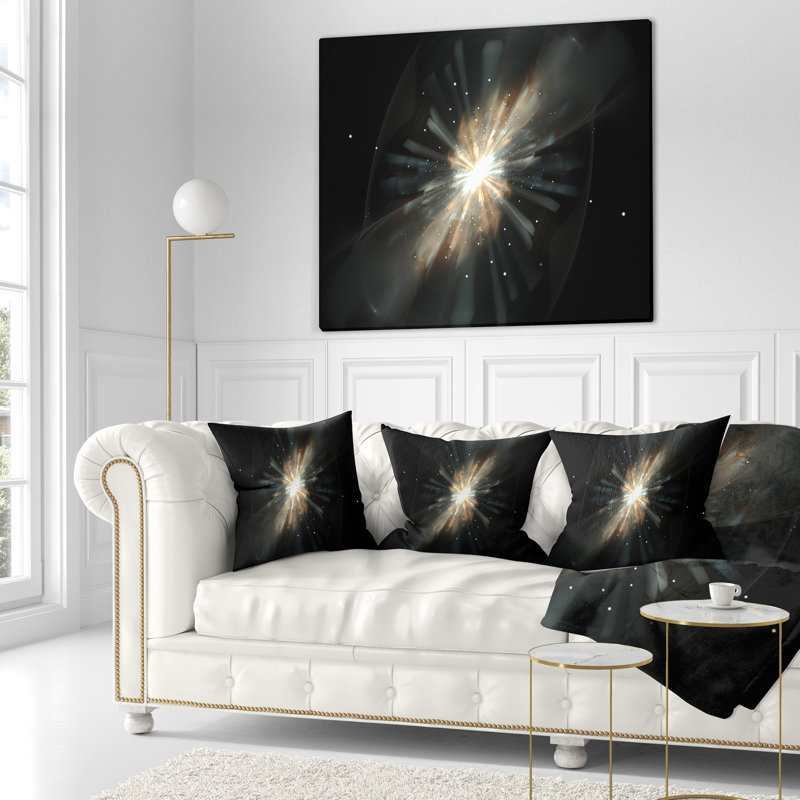 Fractale étoile galaxie - coussin imprimé abstrait, 18 po x 18 po, Carré