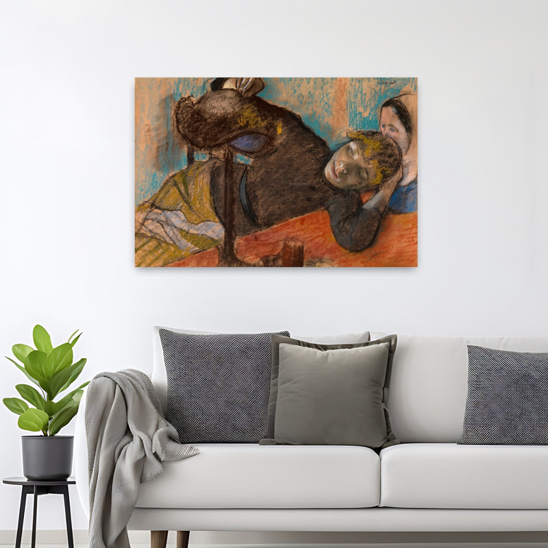 La Modiste, vers 1882, estampe d'art mural contemporain abstraite impressionniste, H 32 po x l 48 po