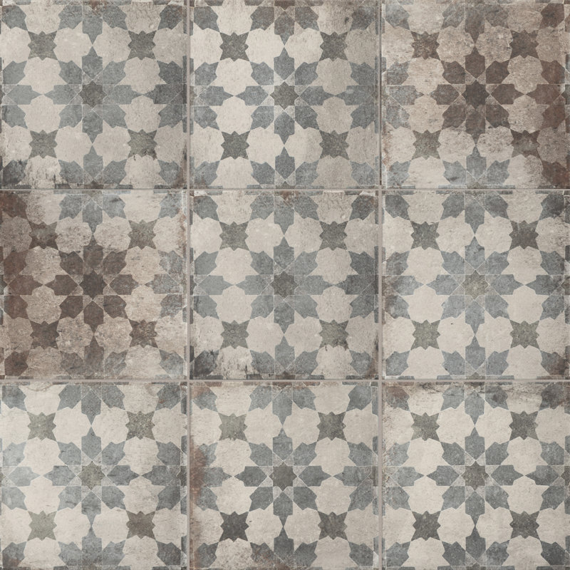 DAnticatto Decor 9" x 9" Porcelain Patterned Wall & Floor Tile