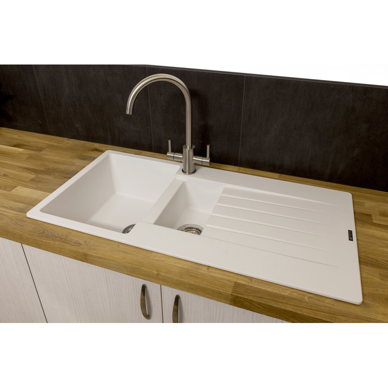 Harlem 1.5 Bowl Inset Kitchen Sink, Pure White