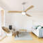 Ventilateur de plafond 52 pouces avec moteur à courant continu réversible à 3 vitesses et 3 lumières à DEL à intensité variable pour la chambre à coucher