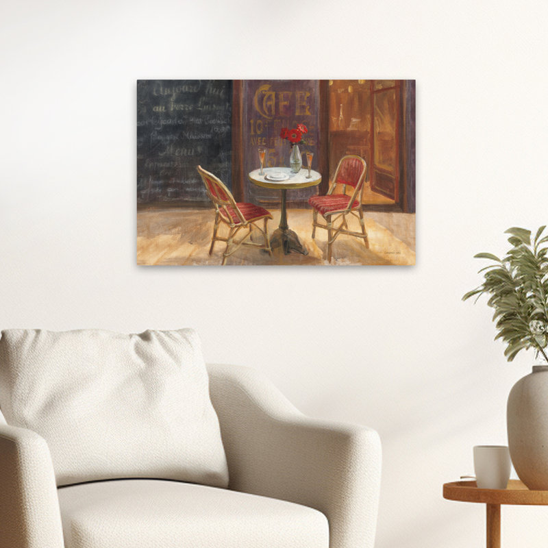 Bistro et café noir à deux œuvres d'art, H 16 po x l 24 po
