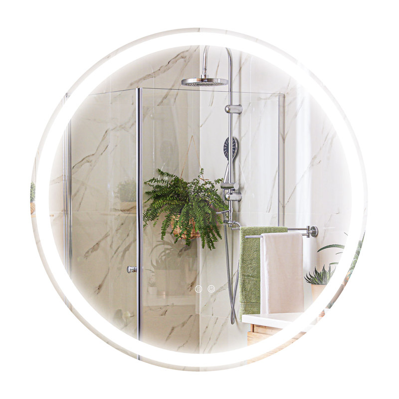Metal Round Wall Mirror, 152.4 cm H x 152.4 cm W