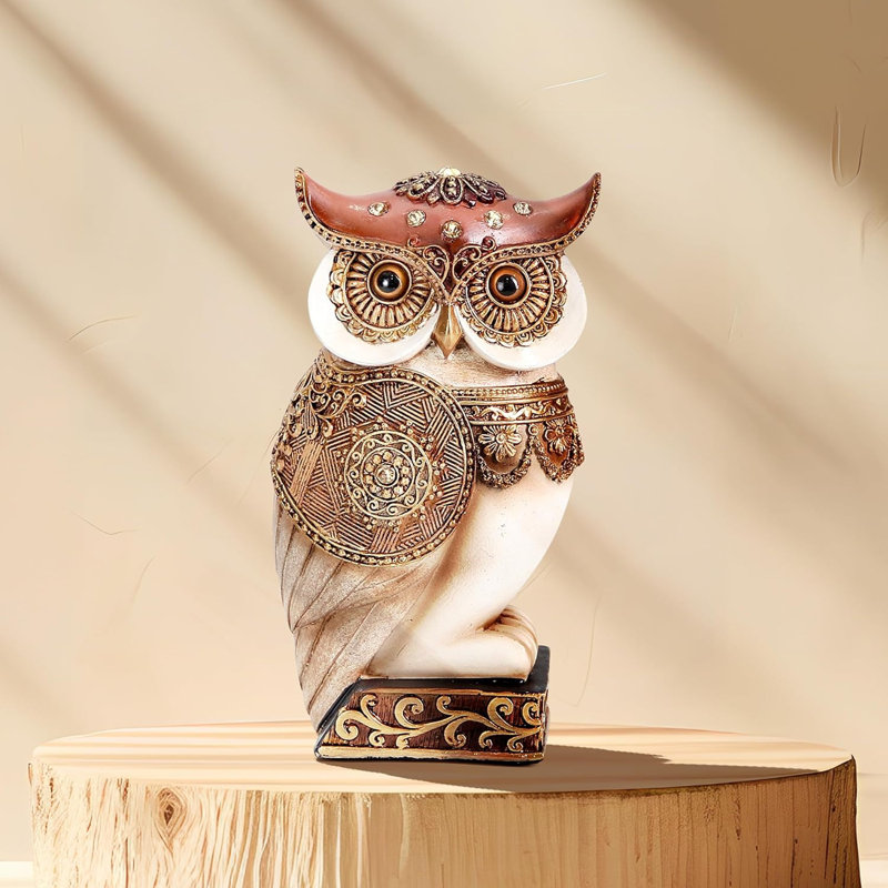 Statue de hibou doré pour la décoration intérieure