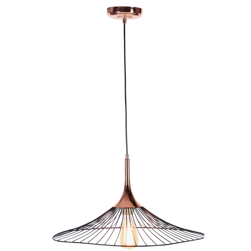 Luminaire suspendu conique à 1 lumière Bokamper, H 11 po x l 21 po x P 20 po, Bronze