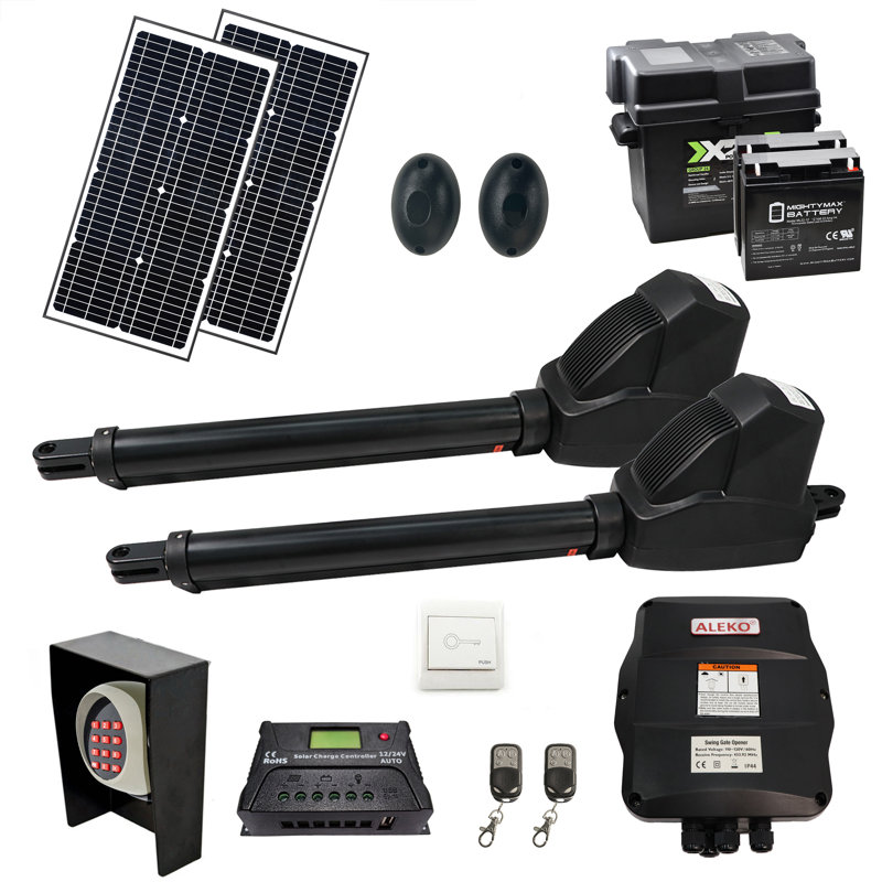 Dual Swing Gate Operator - AS1200 AC/DC - Solar Kit 50W